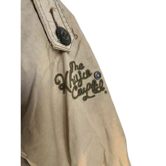 KHUJO womens sz S trench coat khaki beige‎ - Picture 7 of 10